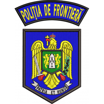 Emblema politia de frontiera romana IGPFR +  EMBLEMA TRICOLOR MANECA - VARIANTA 1